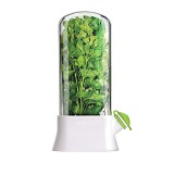 Recipient de pastrare a ierburilor cu capac de umplere cu apa, flippy, proaspat, curat, fara bpa, practic, durabil, 27x16 cm, alb