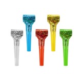 Set 5 trompete holografice din folie pentru petrecere