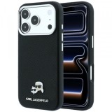 Husa MagSafe pentru Apple iPhone 18 Pro Max / 17 Pro Max, Karl Lagerfeld, Grained KC Heads, Neagra