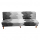 Husa elastica universala pentru canapea si pat, negru cu gri, 190X 210 cm