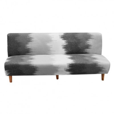 Husa elastica universala pentru canapea si pat, negru cu gri, 190X 210 cm foto