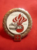 Insigna militara Elvetia - Biere - Artileria , metal si email ,d=5cm