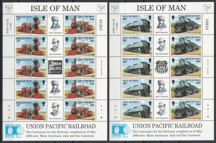 Isle of Man Mi 512/14 klb MNH - Locomotive