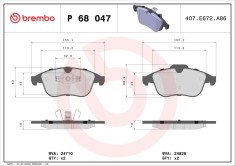 BREMBO P 68 047 PRIME LINE set placute frana,frana disc