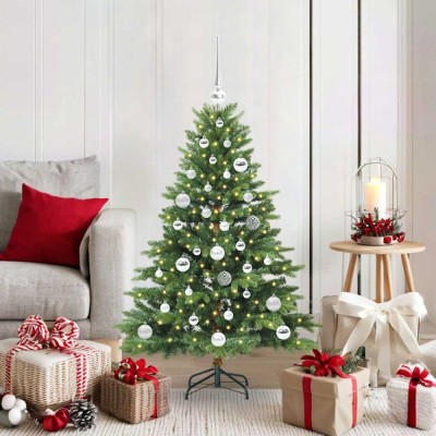 vidaXL Brad de Crăciun artificial cu 150 LED Verde 120 cm PE și PVC 3397528 foto