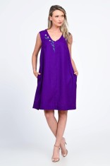 Rochie Dama, Eranthe, V-Neckline V340, cu Pictura Realizata Manual - L