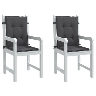 vidaXL Perne scaun spătar mic 2 buc. melanj antracit 100x50x4cm textil foto