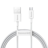 Cablu Baseus Superior USB - Cablu De &icirc;ncărcare Rapidă Micro USB 2A 1m Alb (CAMYS-02)