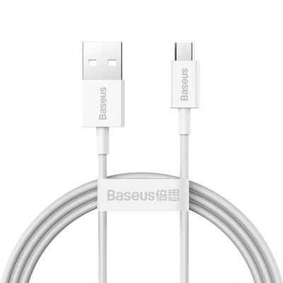 Cablu Baseus Superior USB - Cablu De &amp;icirc;ncărcare Rapidă Micro USB 2A 1m Alb (CAMYS-02) foto