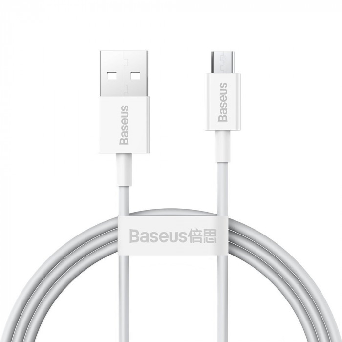 Cablu Baseus Superior USB - Cablu De &icirc;ncărcare Rapidă Micro USB 2A 1m Alb (CAMYS-02)
