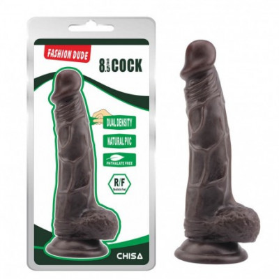 Dildo cu ventuza Fashion Dude- 21 cm Cock Brown foto