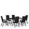 Set de servit masa pentru gradina, 7 piese, negru