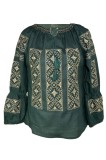 Bluza tip ie dama R46, verde/crem marimea 4XL