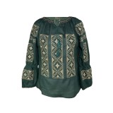 Bluza tip ie dama RBIB, Dacali, marime S, verde/crem