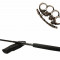Set baston telescopic negru 50 cm si pumnal craniu