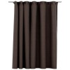 Draperie opaca, aspect de in, gri taupe, 290x245 cm, cu carlige