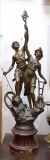 Sculptura antimoniu - Grup alegoric &quot;Industria si Agricultura&quot; - Franta 1900