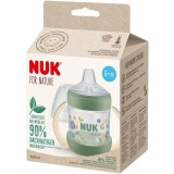Biberon Learner NUK for Nature, realizat din materiale sustenabile, cu cioc de baut extra larg si moale, cu Controlul Temperaturii, anti-curgere, de l
