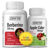 Pachet Berberine (Berberina) 60cps + Apple Cider Vinegar (Otet din Cidru de Mere) 60cps