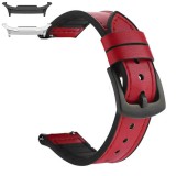 Curea hibrid piele-silicon compatibila cu Samsung Galaxy Watch9 44mm, VD Very Dream&reg;, Tart Red