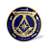 Sticker Auto - Auriu pe fond Albastru - Brotherhood, Fashion Manufacturer