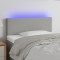 vidaXL Tăblie de pat cu LED, gri deschis, 90x5x78/88 cm, textil 3121314