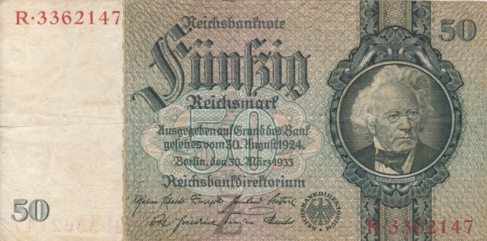 GERMANIA 50 reichsmark 1933 VF!!!