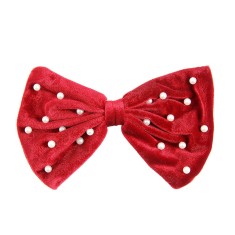 Clama de par funda rosie cu perle