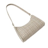 Geanta Baguette Dama, Model Carouri Texturate, Alb - Casual, Eleganta, de Umăr, Oem