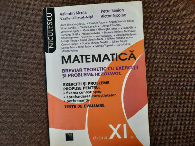 Valentin Nicula, Petre Simion - Matematica. Clasa a XI-a. Breviar teoretic foto