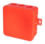 Cutie de jonctiune rosie E113SW din PE, 85x85x40mm, IP54, fara halogeni cu 15 insertii de 2,5 mm &sup2;