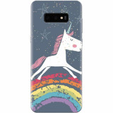 Husa silicon personalizata pentru Samsung Galaxy S10 Lite, Unicorn Rainbow