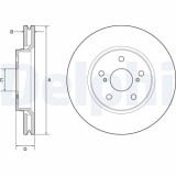 Set discuri frana fata DELPHI, Toyota C-Hr ( X1 ), 10.2016-, Corolla Combi ( E21 ), 02.2019-, Corolla Liftback ( E21 ), 10.2018-, Fata; puntea fata