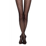 Ciorap cu model plasă cu puncte, Conte Fantasy Pois - Nero, 2-S Standard