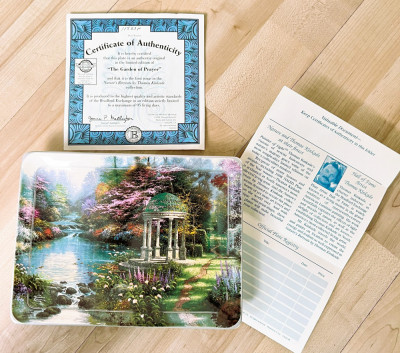 Tablou portelan - Thomas Kinkade - Natures retreats - Garden of Prayer + cert. foto