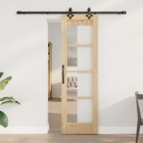 Ușa glisantă cu set hardware &quot;ORKDAL&quot; Lemn solid &amp; Sticlă