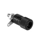Mufa banana 4mm mama din plastic negru 12mm montabila panou, Oem