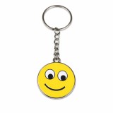 Cumpara ieftin Breloc chei emoticon zambitor simplu, metalic, galben, 9.8 x 3.8 cm, inel 2.6 cm, accesoriu decorativ