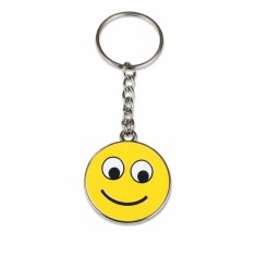 Breloc chei emoticon zambitor simplu, metalic, galben, 9.8 x 3.8 cm, inel 2.6 cm, accesoriu decorativ
