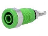 Soclu banană verde 4mm 32A 1kV pe panou
