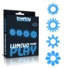 Inele Erectie Fosforescente Lumino Play, 4 Bucati, Silicon, Albastru, Sex Shop Barbati, Lovetoy