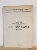 Indice pe Materii si Alfabetic al Revistei Contemporanul 1881-1891