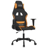 Cumpara ieftin Scaun de gaming cu masaj, negru si portocaliu, textil