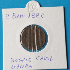 Moneda veche perioada regala 2 Bani 1880 - regele Carol