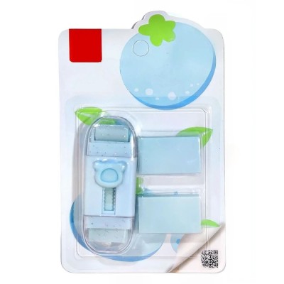 Radiera Retractabila, Flippy, Model Ursulet, Reglare Push-Pull, Radiera de tip Push, Doua Radiere de Rezerva in set din Cauciuc, Albastru deschis foto