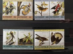 PC452 - ST. VINCENT 1985 Fauna/ Pasari Audubon , serie MNH, 8v