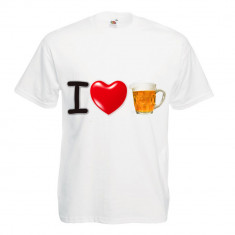 Tricou personalizat mesaj i love beer, cadou haios ieftin foto