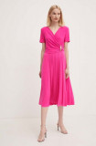Joseph Ribkoff rochie culoarea roz, midi, evazati, 241013