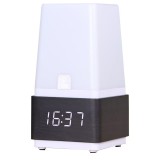 Lampa Birou LED cu Ceas si Senzor Sunet, 3 Alarme, USB, ProCart, Maro/Alb, 20x10x10 cm, RESIGILAT