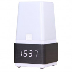 Lampa de birou LED cu ceas si senzor sunet, 3 alarme, USB, RESIGILAT